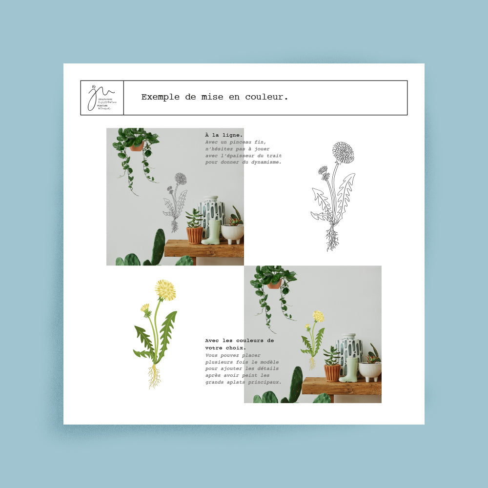 Décalcomanie pissenlit